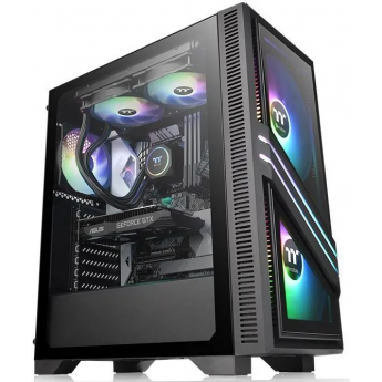 Корпус ATX THERMALTAKE VERSA T35 TG RGB, Midi-Tower, без БП, черный