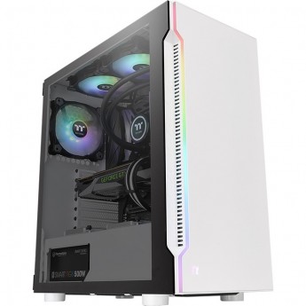 Корпус THERMALTAKE H200 TG Snow RGB без БП ATX 2xUSB3.0 audio bott PSU белый