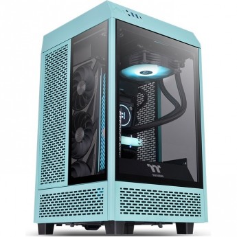 Корпус THERMALTAKE THE TOWER 100 TURQUOISE без БП miniITX 2xUSB3.0 audio bott PSU бирюзовый