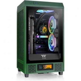 Корпус THERMALTAKE THE TOWER 200 RACING GREEN /Racing Green/Win/SPCC/Tempered Glass*1/CT140 Fan*2/Color Box