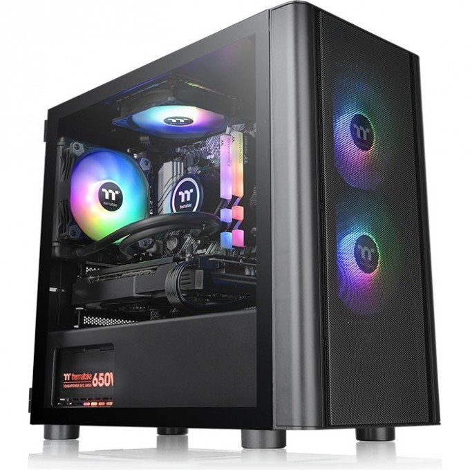 Корпус THERMALTAKE V150 Tempered Glass ARGB Breeze Micro Chassis CA-1R1-00S1WN-02